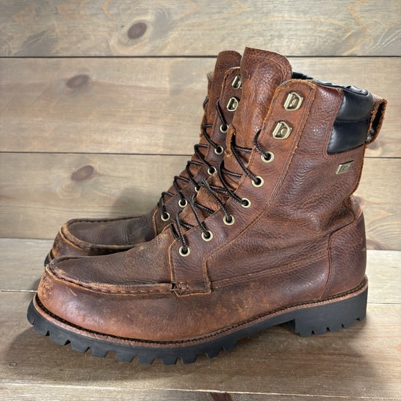 ll bean kangaroo upland mens size 11.5 shoes brown leather waterproof work boots